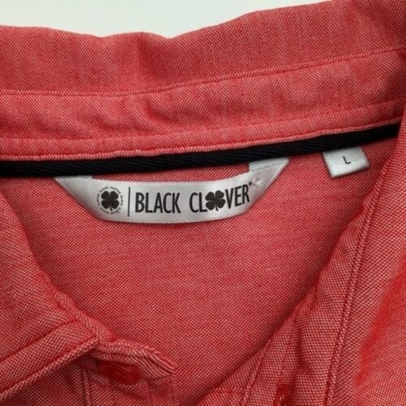 Black Clover Mens Short Sleeve Golf Polo Red Size‎ Large - Picture 4 of 6